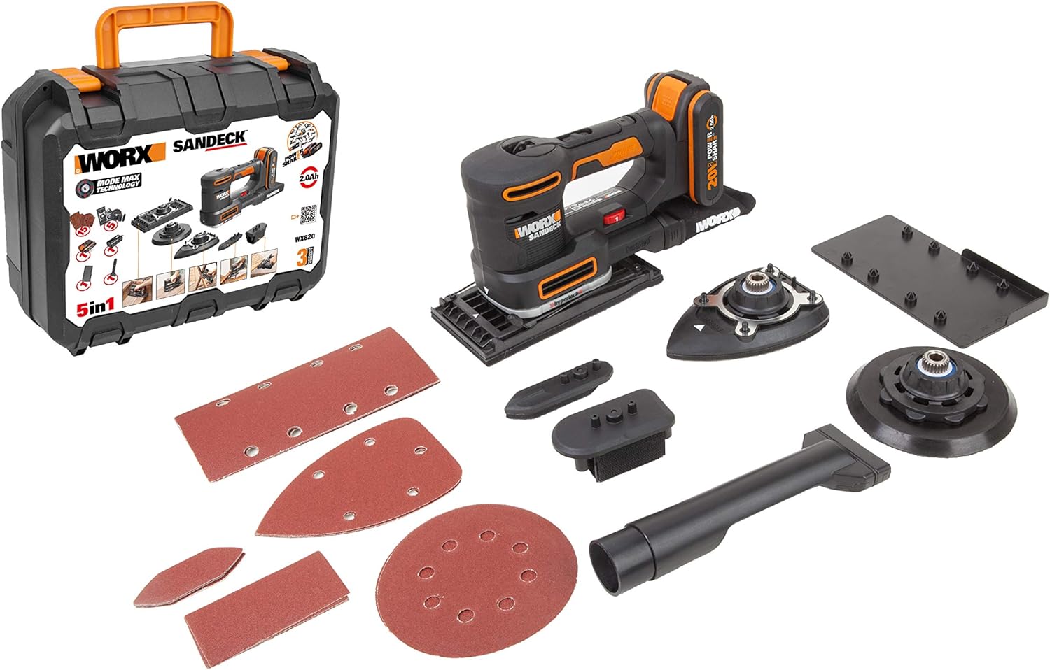 worx WX820 SANDECK 18V (20V Max) Cordless MultiSander Amazon.co.uk
