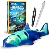 National Geographic Glow-in-the-Dark Shark Dissection Kit for Kids | Glow-in-the-Dark Great White Model, 12 Bones and Organs, Refill Pack, Kid-Friendly Tools, Shark Anatomy, Birthday Gift