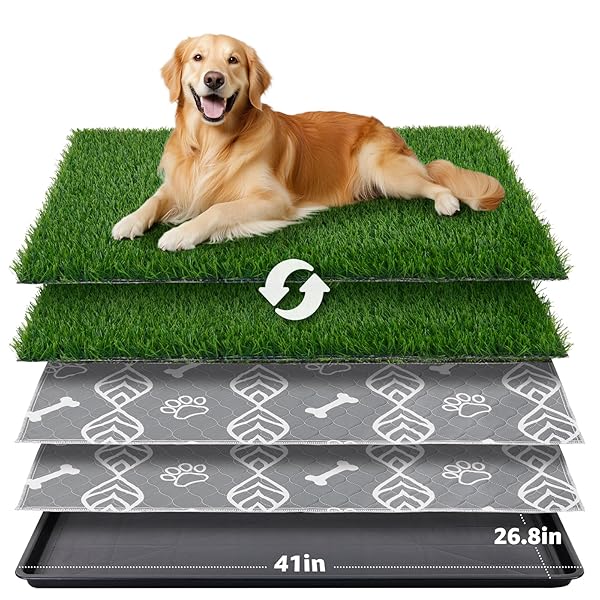 LOOBANI 41X27IN LARGE DOG LITTER BOX WITH 2...