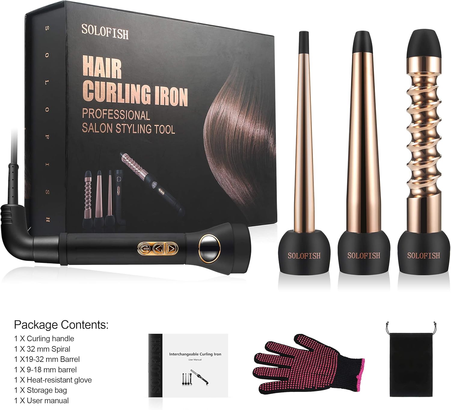 solofish hair curling iron