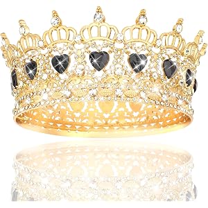 CIEHER Crystal Queen Crowns for Women Girls Royal Crowns for Halloween Costume Birthday Party Prom, Crown Cake Topper