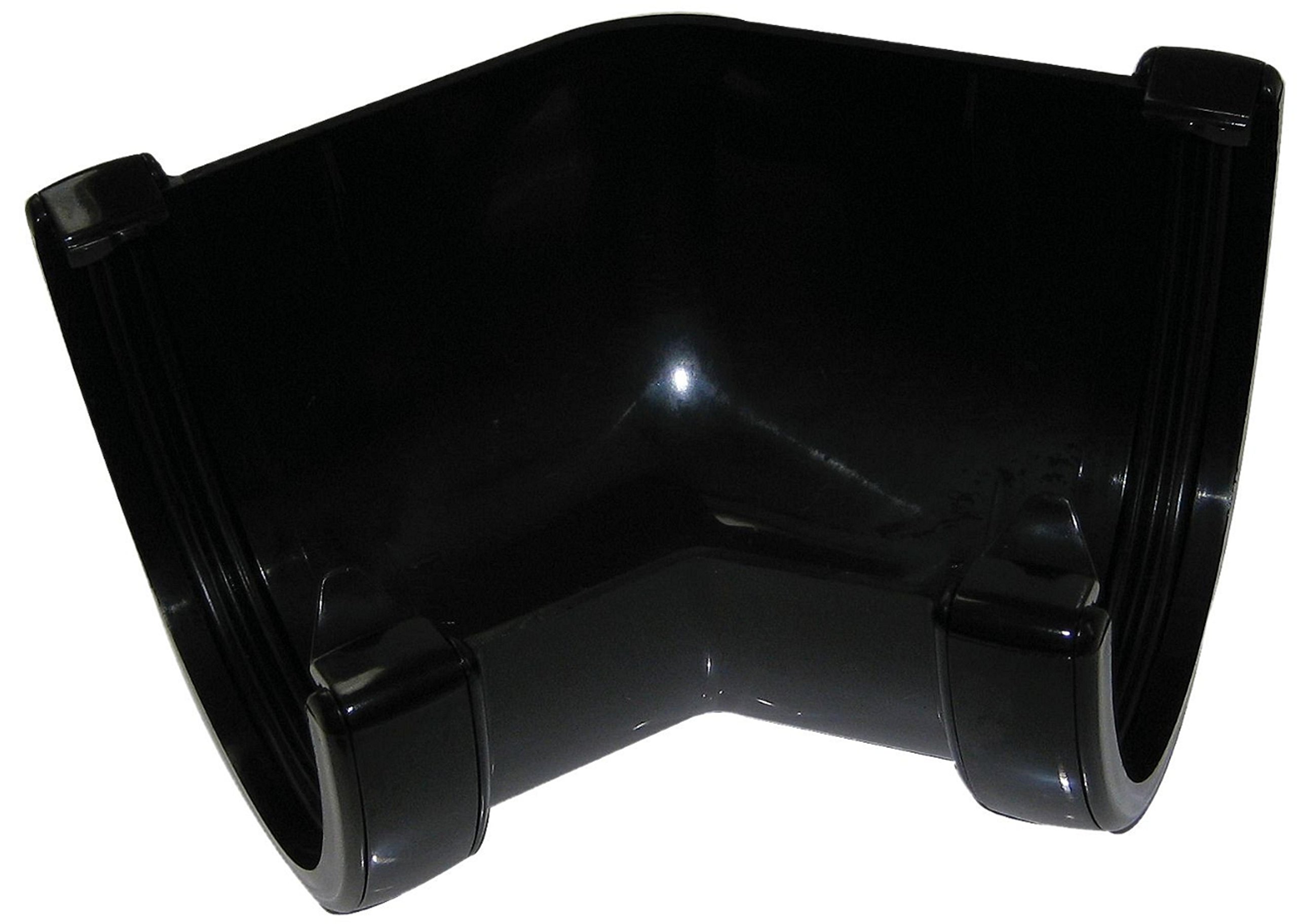 (45/135 Degree Angle) in The Floplast (Black) Hi-Cap Guttering Range Gutter:115mm DOWNPIPE: 68 or 80mm Select Individual Components as Required