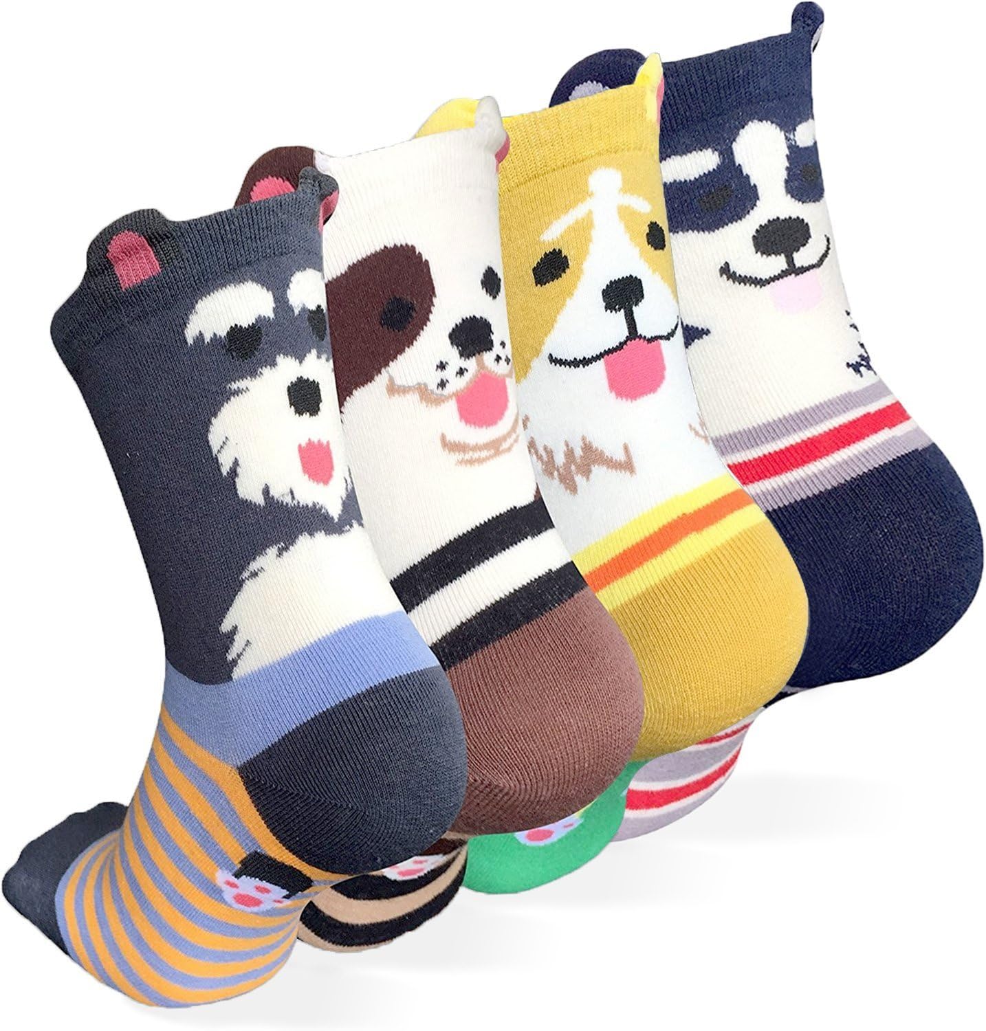 OKIE OKIE Womens Cat Socks - Crazy Cute Animal Dog Owl Print Crew Novelty Fun Funny Gifts