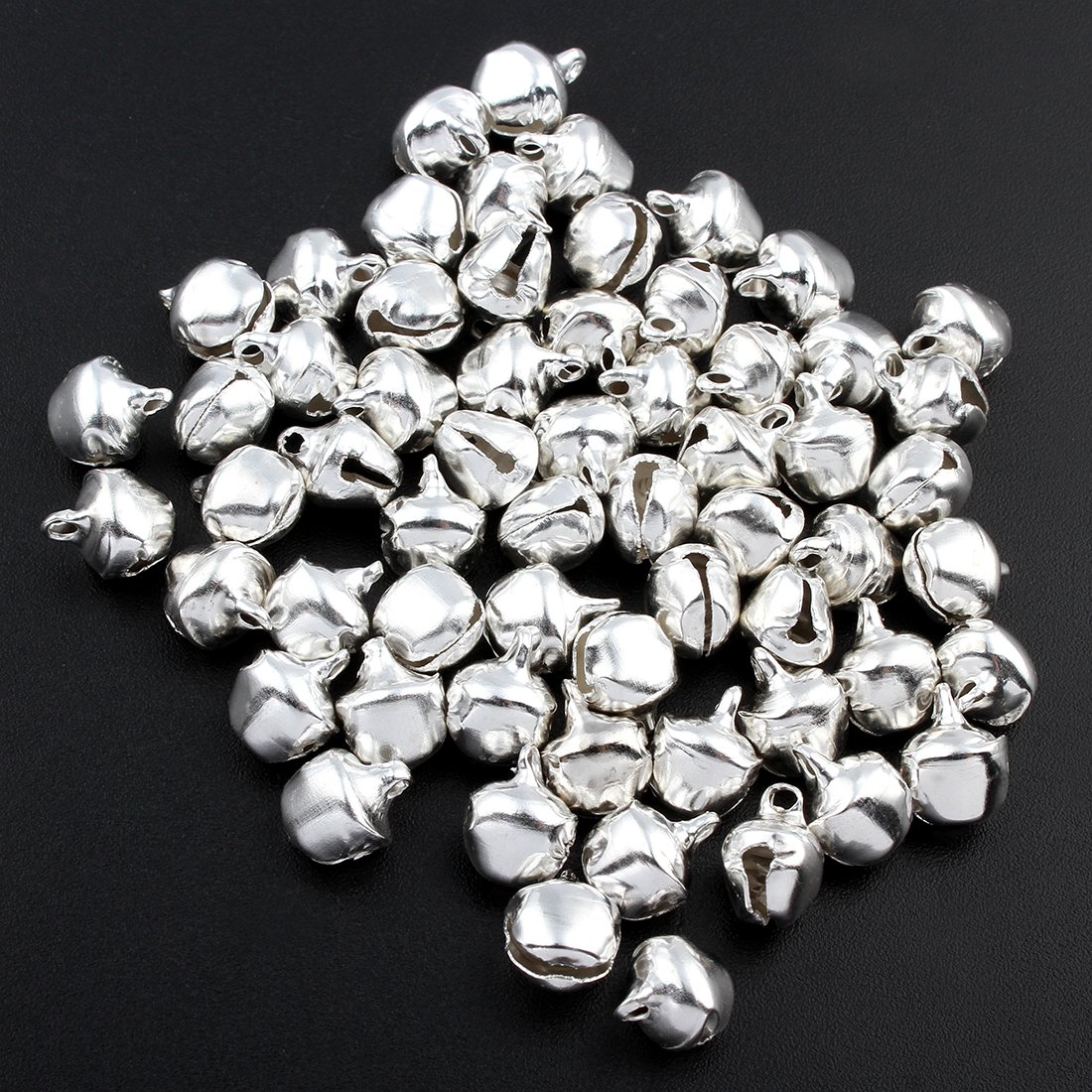 1000 Glöckchen Glocken Schellen 6mm mit Öse Rund Mix Farbe Bunter