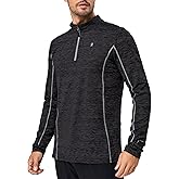 Little Donkey Andy Mens Dry Fit Quarter Zip Pullover, 1/4 Zip Moisture Wicking Lightweight Golf Cycling Running Shirts