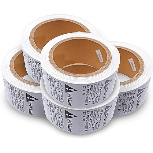 44LLC Suffocation Warning Keep Away from Children Stickers - 5 Rolls/2500 Labels