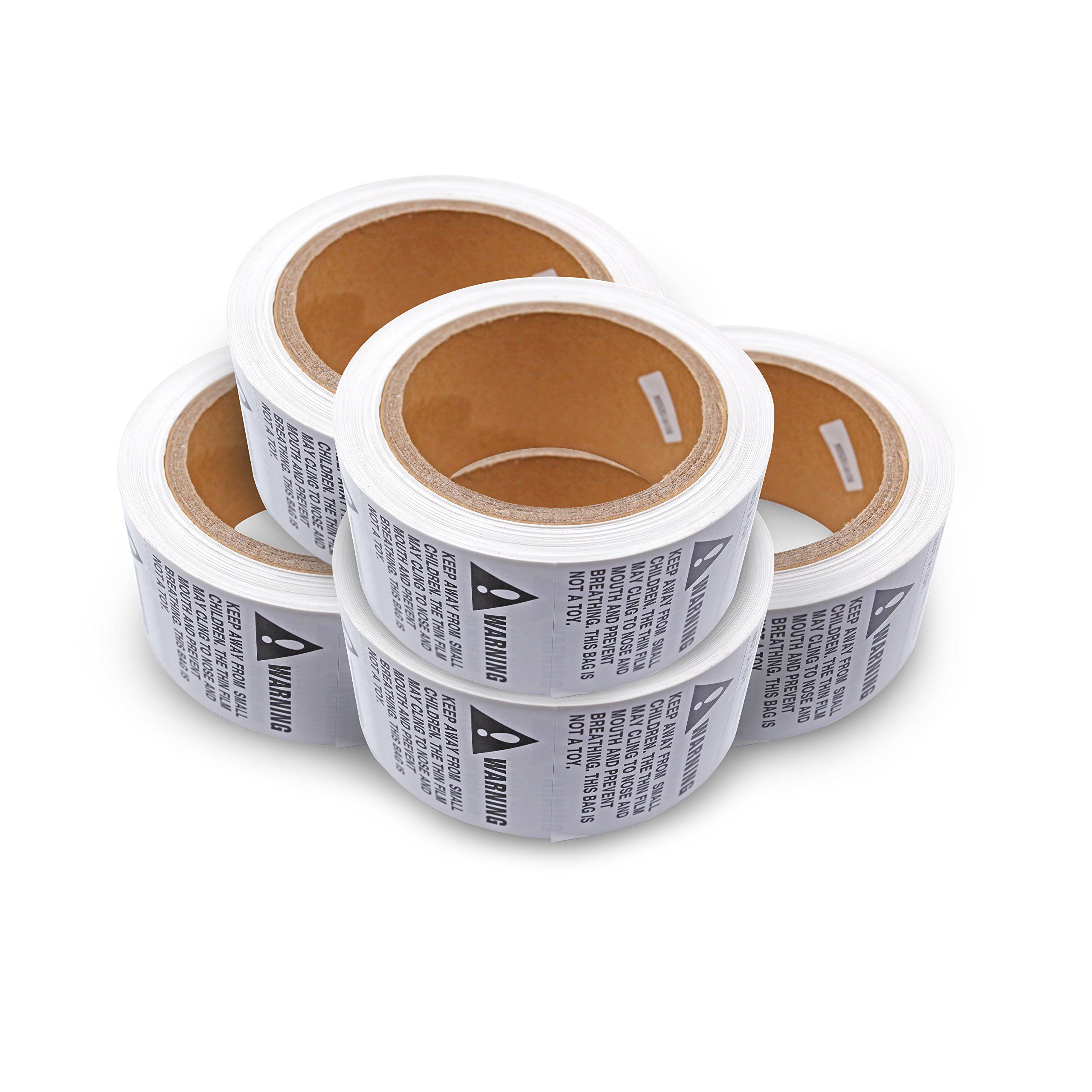 44LLC Suffocation Warning Keep Away from Children Stickers - 5 Rolls/2500 Labels