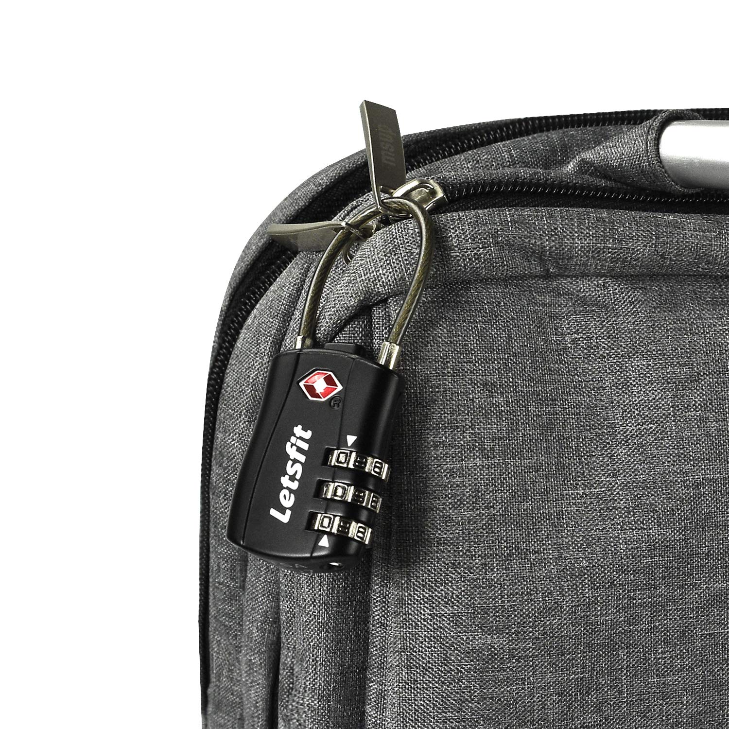 TSA Approved Luggage Lock, Letsfit Travel Lock for Suitcases, Small Padlock for Luggage, 1 Pack Black