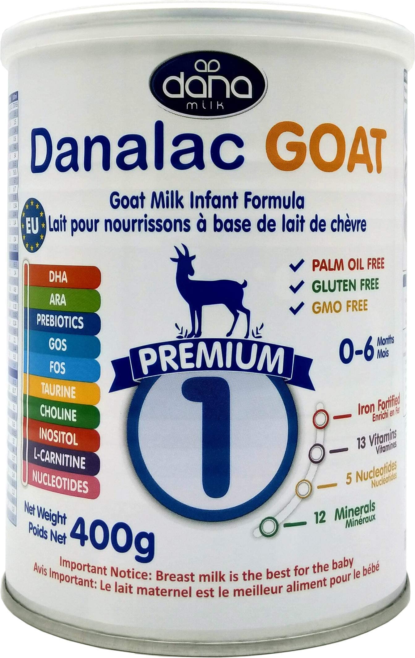 DANALAC (Pack of 1) Advance Goat Milk Infant Formula 400 gr Stage 1 Baby Milk Powder for Infants and Toddlers Age 0-6 Months