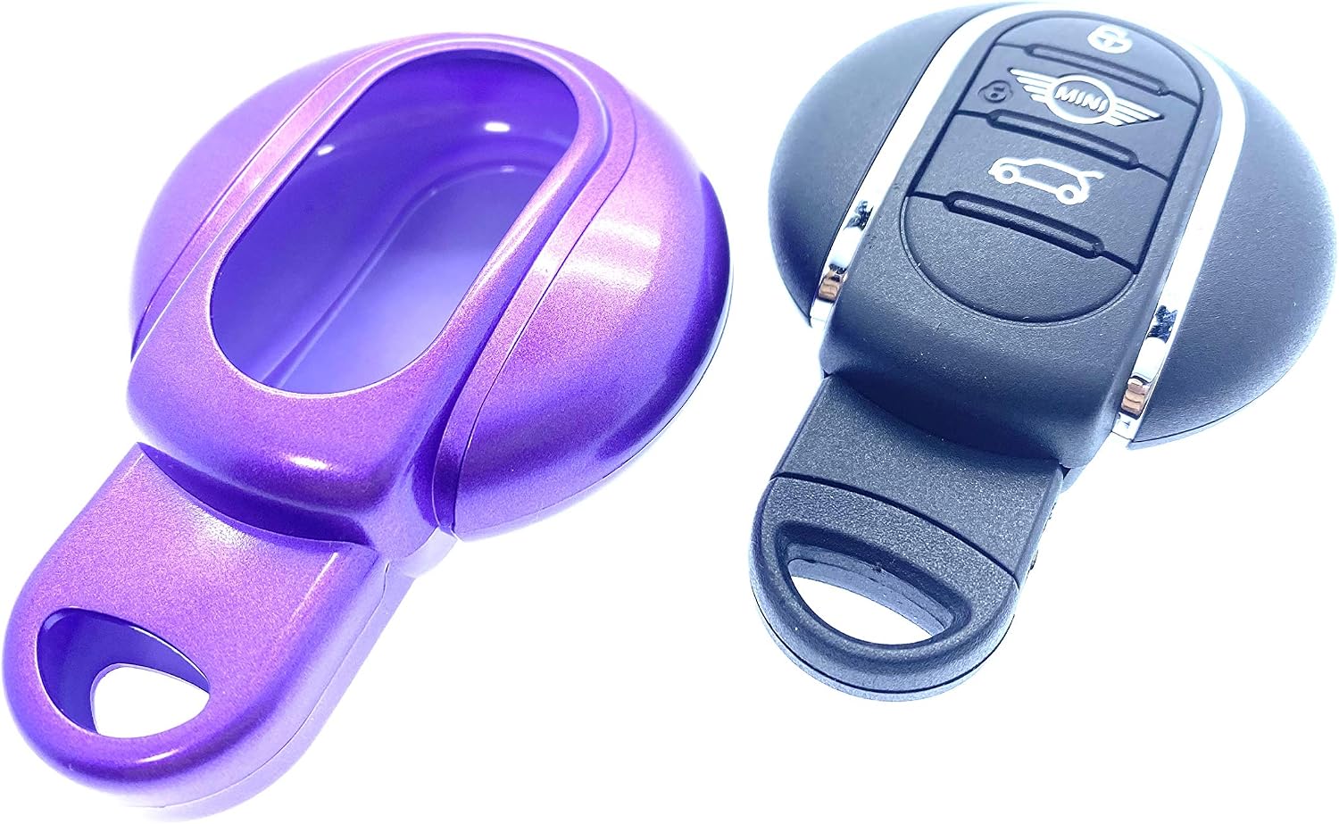 Nordecco Metallic Gloss Hard Plastic Shell Case Cover For Mini Keyless Smart Key Fob Compatible With Mini 2014-20 Hatch Cabrio Coupe CountryMan PaceMan ClubMan F54 /F55 56 57 60 R60/61 (Purple) - Image 3
