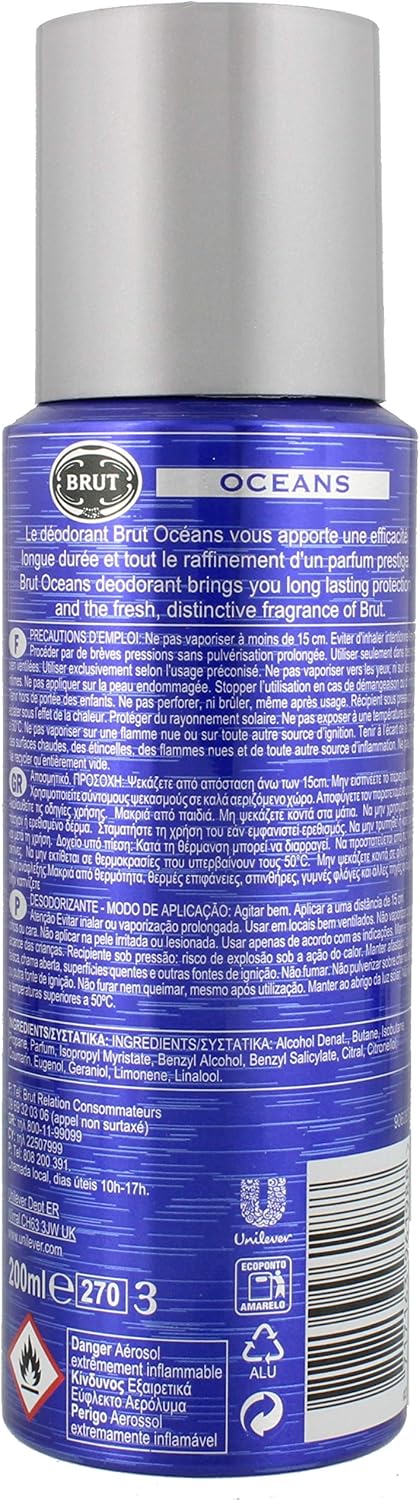 Brut Oceans Deodorant, 200 ml - Image 5