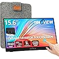 InnoView Portable Monitor Touchscreen 15.6" 1080P 10-Point Touch Screen Monitor Portable with Protective Sleeve Built-in Stand, 1200:1 HDMI USB C Travel Monitors for Laptop, PC, Mac, Phone, Switch