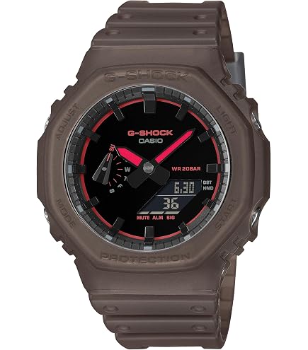 Amazon.com: Casio GA-2100-1A4ER G-Shock Neon Accent Quartz Watch
