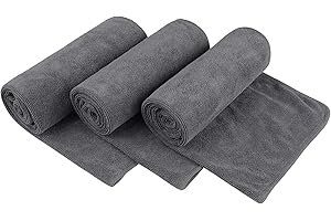 KinHwa Absorbent Workout Towels for Gym Soft Gym Towels for Sweat Microfiber Sports Towel Perfect Size for Workouts, Hot Yoga, Running, Biking or Camping 16inch x 31inch 3 Pack Dark-Gray