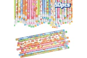 KESOTE 50 Pack Birthday Pencils Bulk, Happy Birthday Pencils for Kids with Erasers, Birthday Party Favors Supplies Goodie Bags Filler