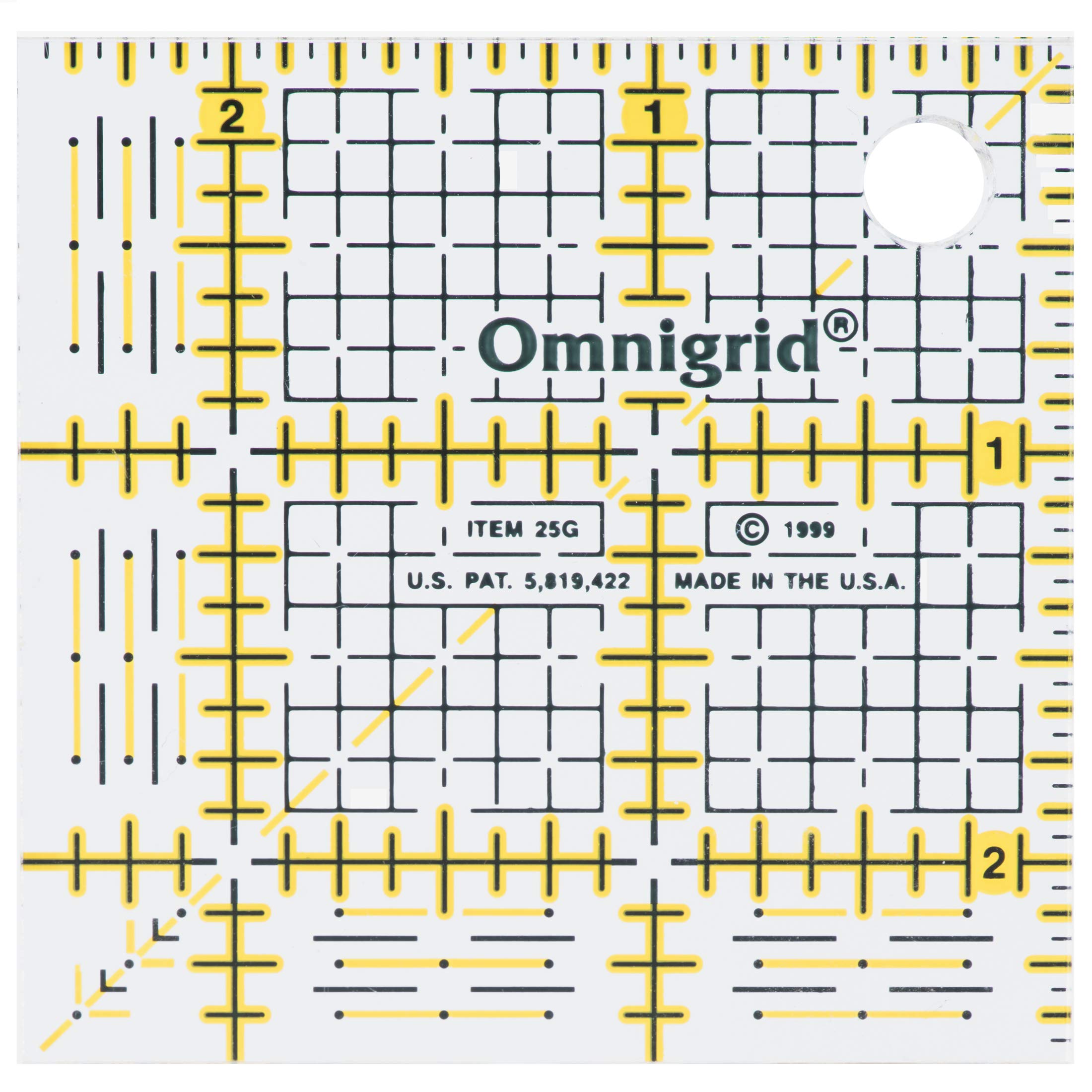 Omnigrid Dritz R25G Quilter's Square-2-1/2-inch x 2-1/2-inch, Original Version, 2-½
