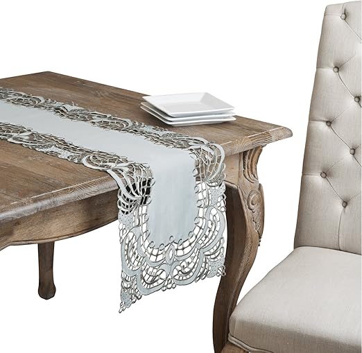 SARO LIFESTYLE QX586 Lafayette Oblong Table Runner, 16 by