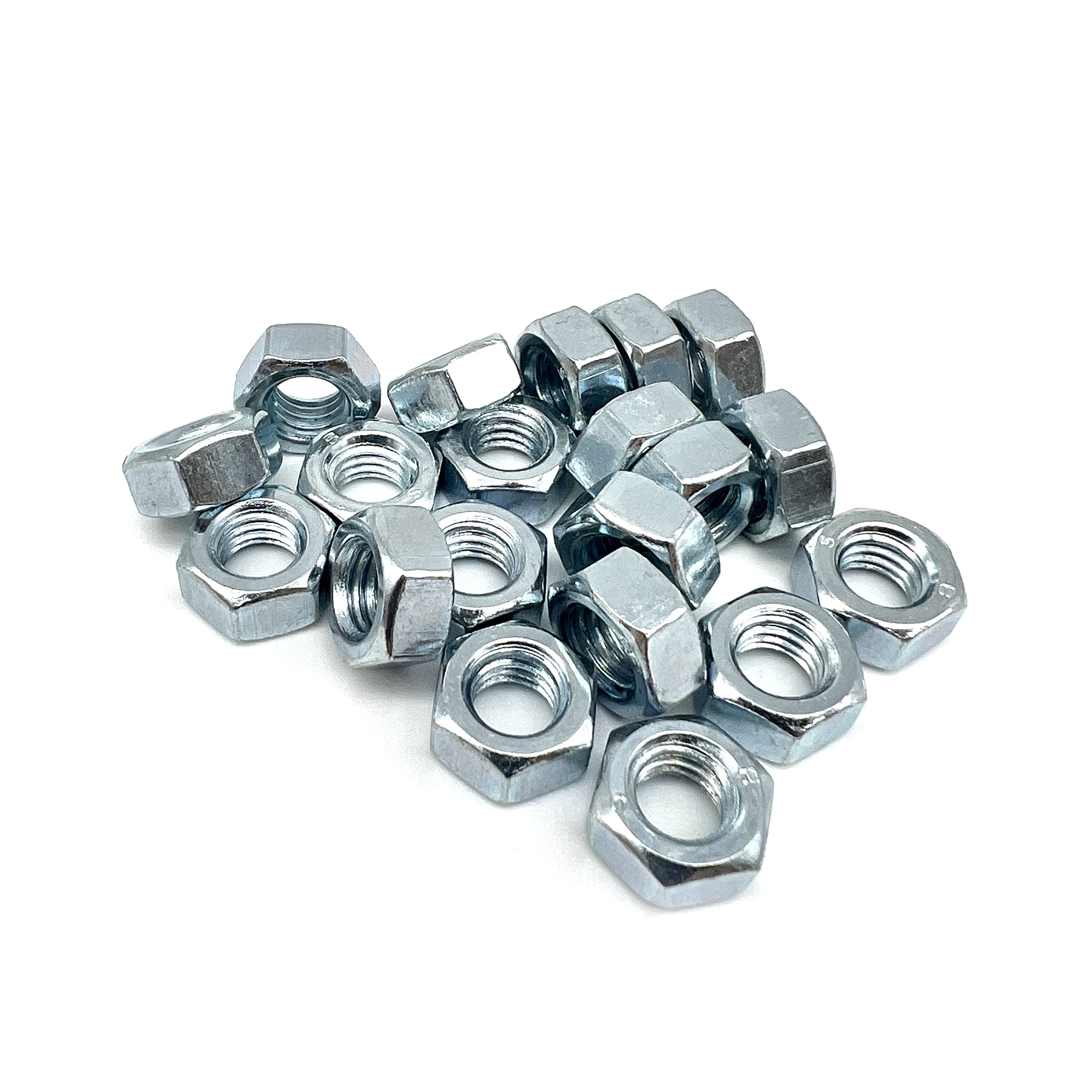 Glengor M8 Hexagon Steel Full Nut | Grade 8 | Zinc Plated | Pack of 20