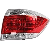 Dasbecan Right Tail Lamp Compatible with Toyota Highlander 2011 2012 2013 Replaces OEM# 815500E070 TO2801185 RH 815600E070 LH Back Light