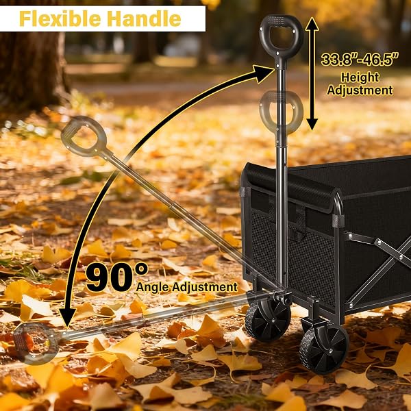 FOLDABLE COLLAPSIBLE WAGONS CARTS WITH WHEELS — FOLDING UTILITY WAGON CART PORTABLE & EASY TO STORE FOR GROCERIES,APARTMENT MOVING,SPORTS & GARDEN|COLLAPSIBLE WAGON FOR YARD WORK&SHOPPING,GRAPHITE