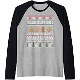 Funny Christmas Tech Support Shirt Computer Programmer Gift Raglan Baseball Tee