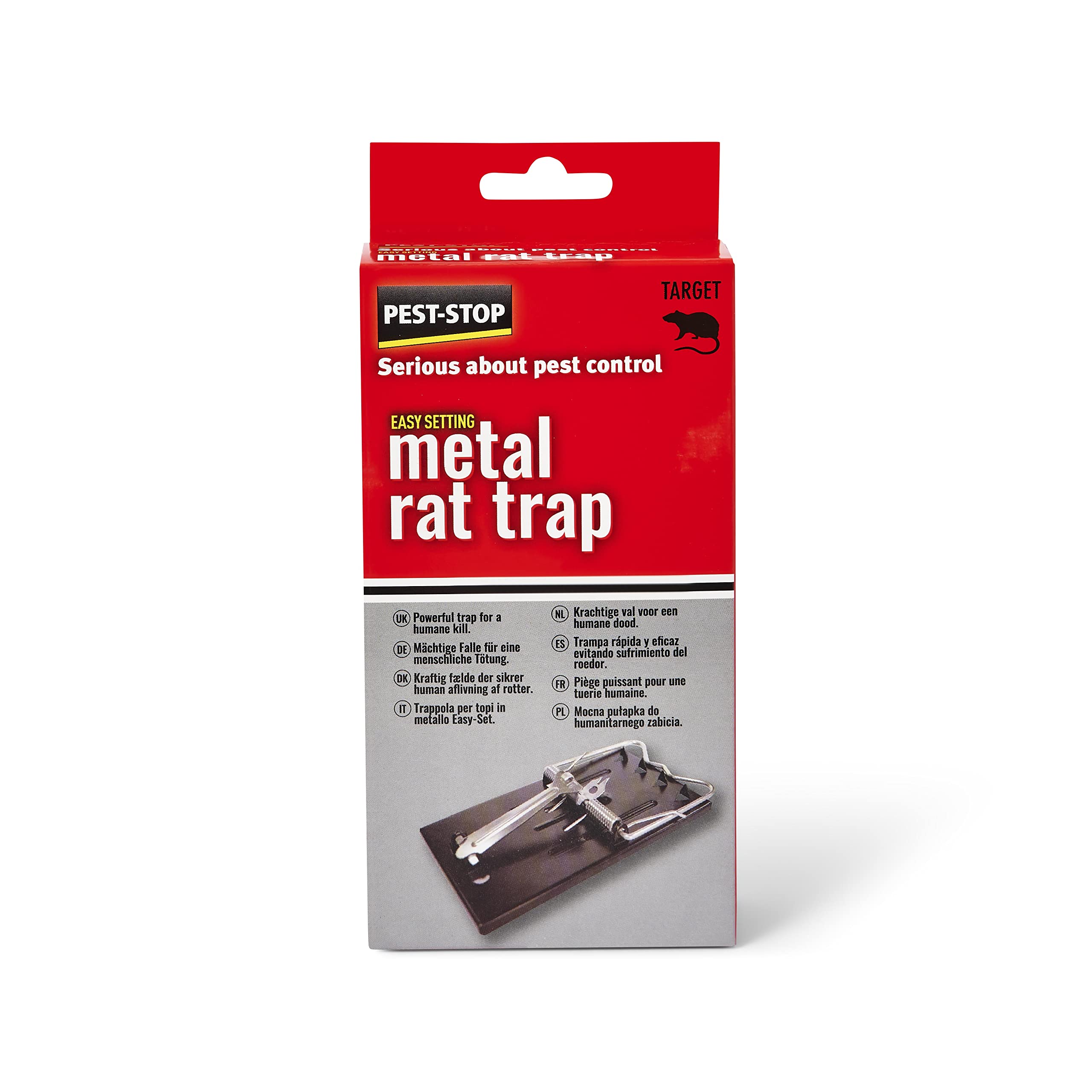 Pest-Stop Easy Setting Metal Rat Trap - Traps for Indoor and Outdoor - Durable Reusable Snap Traps for Rodent Control - Rat Traps for Home and Garden - Easy to set - Quick, Humane and Powerful
