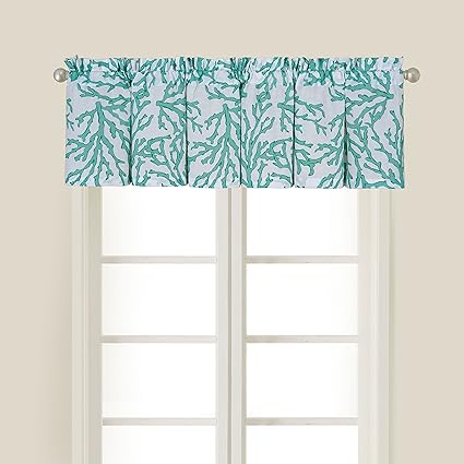 C&F Home Cora Sea Foam Valance Set 2 Valance Set of 2 Green