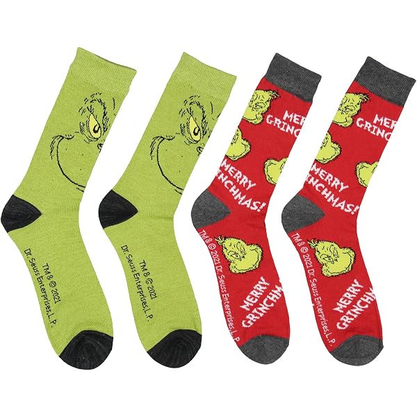 Dr. Seuss How The Grinch Stole Christmas Socks 3-Pack In Storybook Gift Box