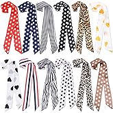 Handepo 12 Pcs Women Handbag Head Scarf Hair Purse Scarf Handle Ribbon Satin Head Neckerchief Silk Headband Charm for Gifts