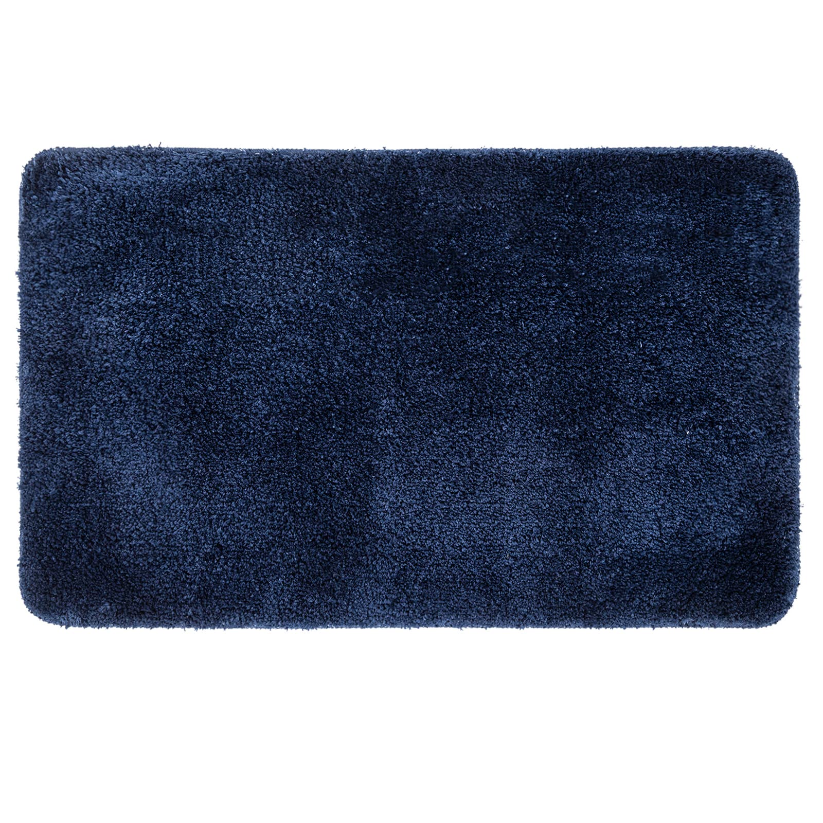 MIULEE Bathroom Rug Entrance Mat Shower Mat Non-Slip Tabis Absorbent Soft Microfibre Toilet Bath Tub Outlet Kitchen Living Room Bedroom Dark Blue 50 x 80 cm