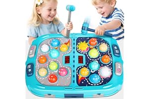WAYKEE Whack a Game Mole, Toys for 3 4 5 6+ Year Old Boys Girls, Whack a Game for Kids, Gifts for 3-12 Year Old Boys Girls, Interactive Educational Toys with Double Hammers Sound and Light