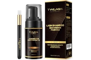 TWILASH BY DLY Lash Shampoo 100ml/ 3.42oz for Salon & Home Use - High-Purity Eyelash Cleanser, And an Extended Handle Lash Shampoo Brush