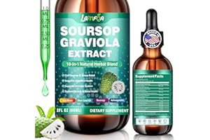 LAMFQA Soursop Bitters Liquid 10-in-1 with Ashwagandha, Black Seed Oil & Turmeric, Gotu Kola for Immune Support, Gut Health, Cell Regeneration & Antioxidant, Vegan, Non-GMO, Sugar-Free, 2 Fl Oz