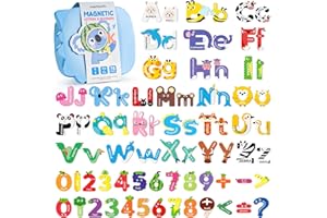 78 PCS Magnetic Letters, Large Cute Animal Alphabet Magnets for Fridge, Uppercase & Lowercase ABC Educational Toy, Choke-Proo