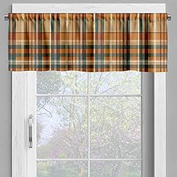 Ambesonne Autumn Plaid Window Valance, Fall Harvest