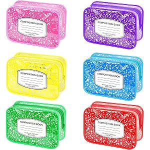 Noxglory 6 Pcs Back to School Pencil Case Bulk Composition Clear Makeup Bags with Zipper PVC Cosmetic Pouch Portable First Da