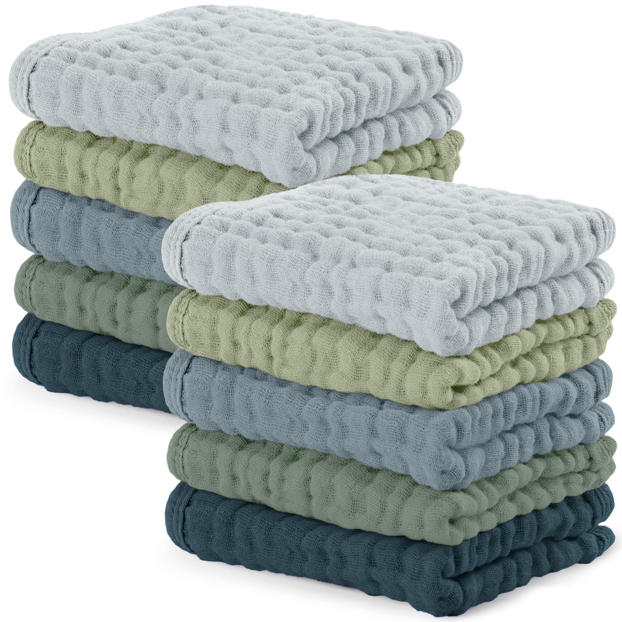 Comfy Cubs Muslin Baby Washcloths 10 Pack - Soft
