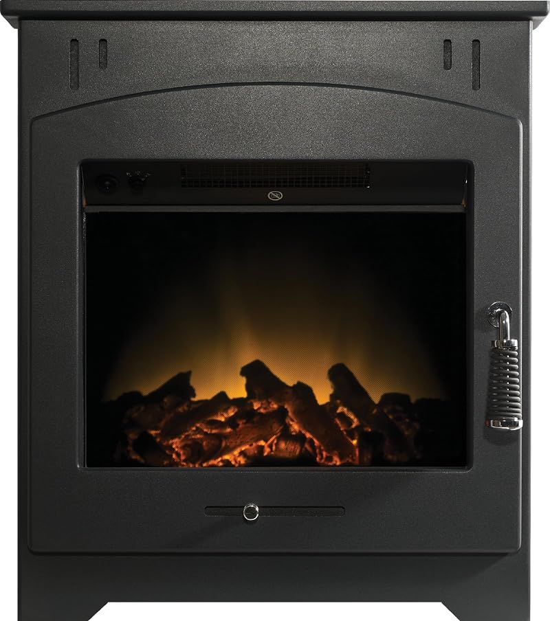Adam Holston Electric Inset Stove Fire Black Remote 7-Day Timer LED Log Effect