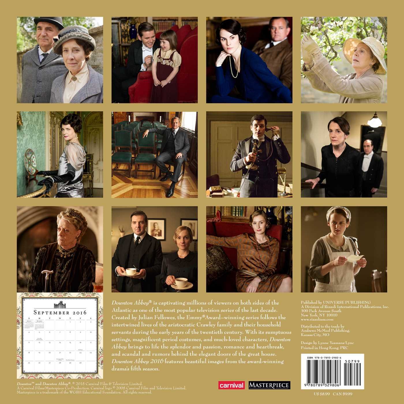 Downton Abbey 2016 Mini Wall Calendar Nbc Universal 9780789329806 Amazon Com Books