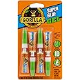 Gorilla Super Glue Gel, Clear Glue, Four 3 Gram Tubes (Pack of 1) - All Purpose and Fast Setting for Projects and Repairs