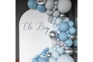 ZAIBIANHAO Oh Boy Baby Shower Decal Balloon Arch Decoration,Party Wall Decal Sign, Gender Reveal Boy Baby Shower Decor, Baby Boy Shower, Oh Boy (OH BOY Decal)