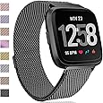 Faliogo Compatibile con Fitbit Versa Cinturino/Fitbit Versa 2 Cinturino, Cinturini da Polso di Ricambio in Acciaio Inossidabile Compatibile con Fitbit Versa Lite, Piccola, Argento