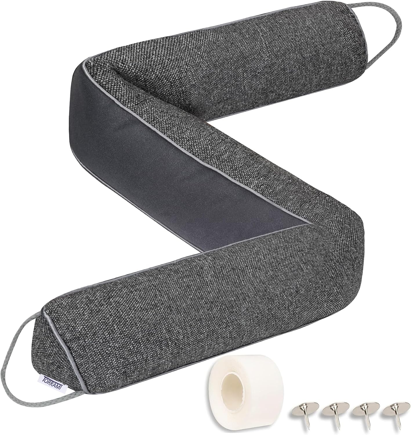 Draft Stoppers - TORRAMI Under Door Draft Stoppers 30 Inch, Heavy Triangle Stop Draft Block Cold Air/Wind/Breeze Noise Blocker Door Sweeps Weather Stripping Bottom Seal Dark Gray