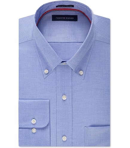 Lands' End Men's Tailored Fit No Iron Solid American-Grown Supima Cotton Oxford Dress Shirt 14H32 White : Clothing, Shoes & Jewelry