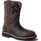 EVER BOOTS Cowboy Boots Men Western Square Steel Toe Botas Vaqueras