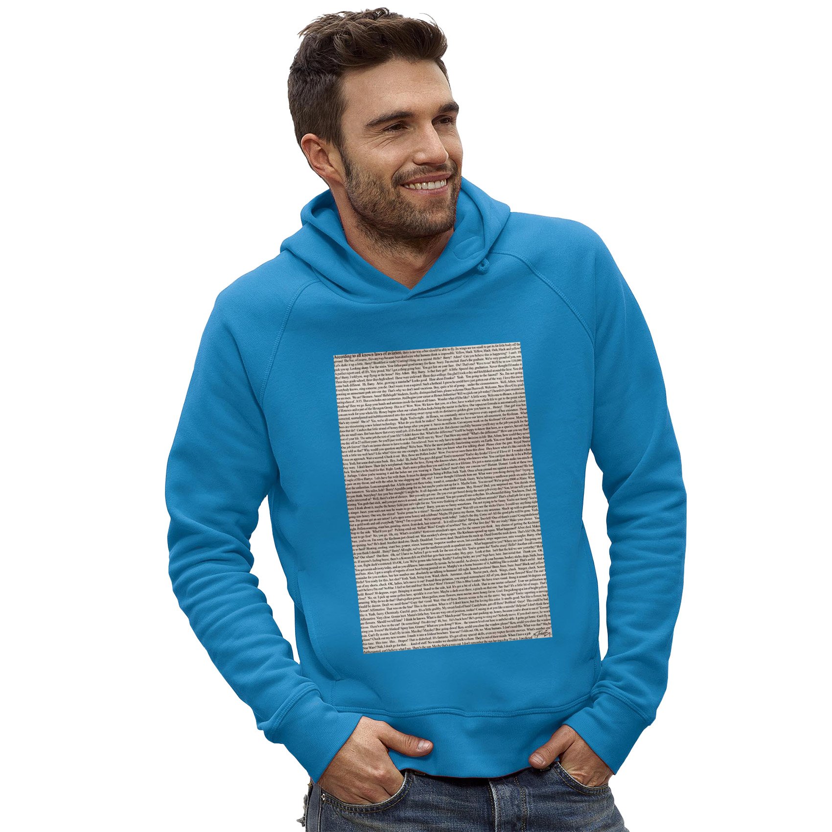 azure blue hoodie