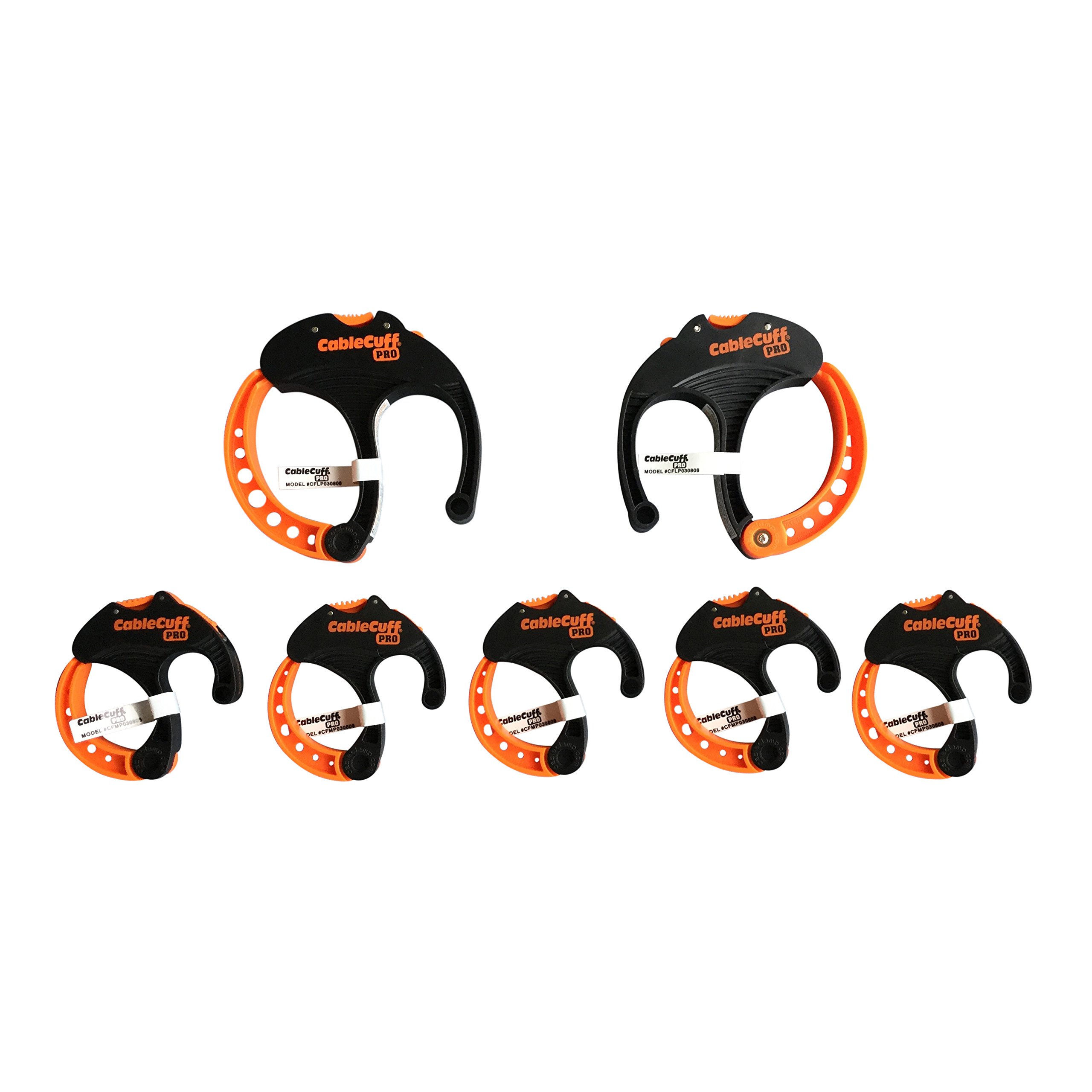 Cable Sleeve PRO (Pack of 7: 2 x 3 Inch Large, 5 x 2 Inch Medium Diameter) Replacement Cable Ties