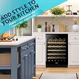 Baridi 54 Bottle Wine Cellar Fridge Dellonda DH78 Black 135L Digital Touch view 3