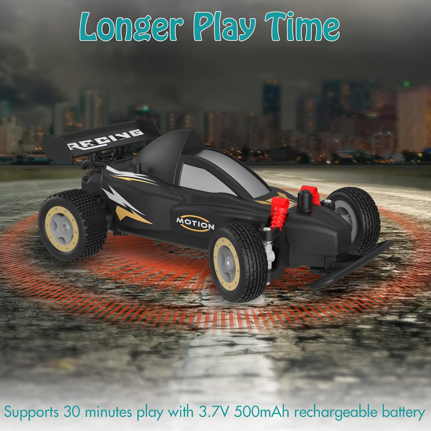 RC Racing Car, 4WD 2.4Ghz Remote Control Car, 10-15KM/H High Speed, Variable Speed, 1:20 Scale, 4 Batteries, Toys Cars for Boys and Girls, Black: Toys & Games