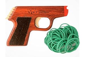 Elastic Precision Model PPK Rubber Band Gun with Rapid-Fire Semi-Automatic Action Made from Exotic Padauk and Walnut Hardwoods…
